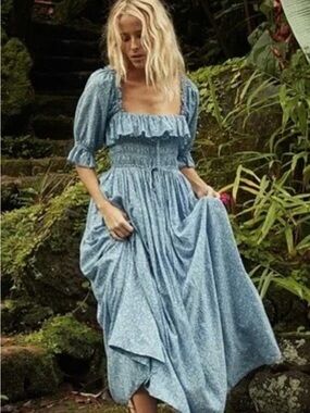 Doen Sol Dress in Blue Garden Bloom (S)